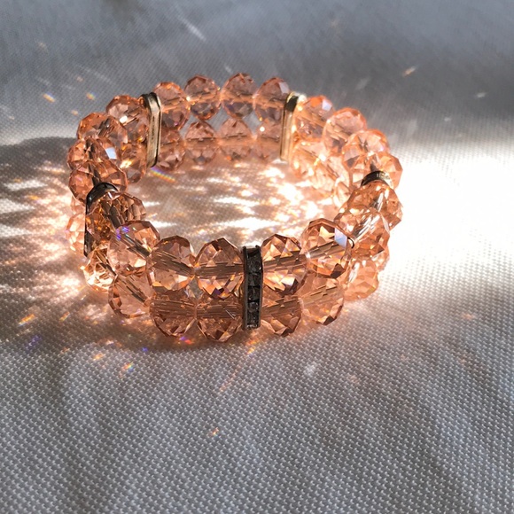 Lisa Jones elastic jeweled bracelet w/rhinestone - Picture 1 of 8